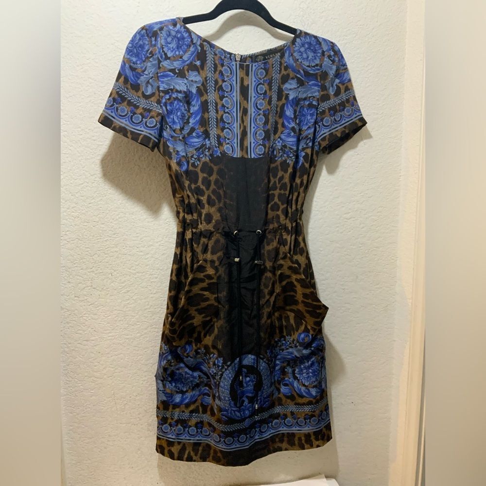 Versace Authentic 100% silk multicolor Dress size 38 made in Italy D7
